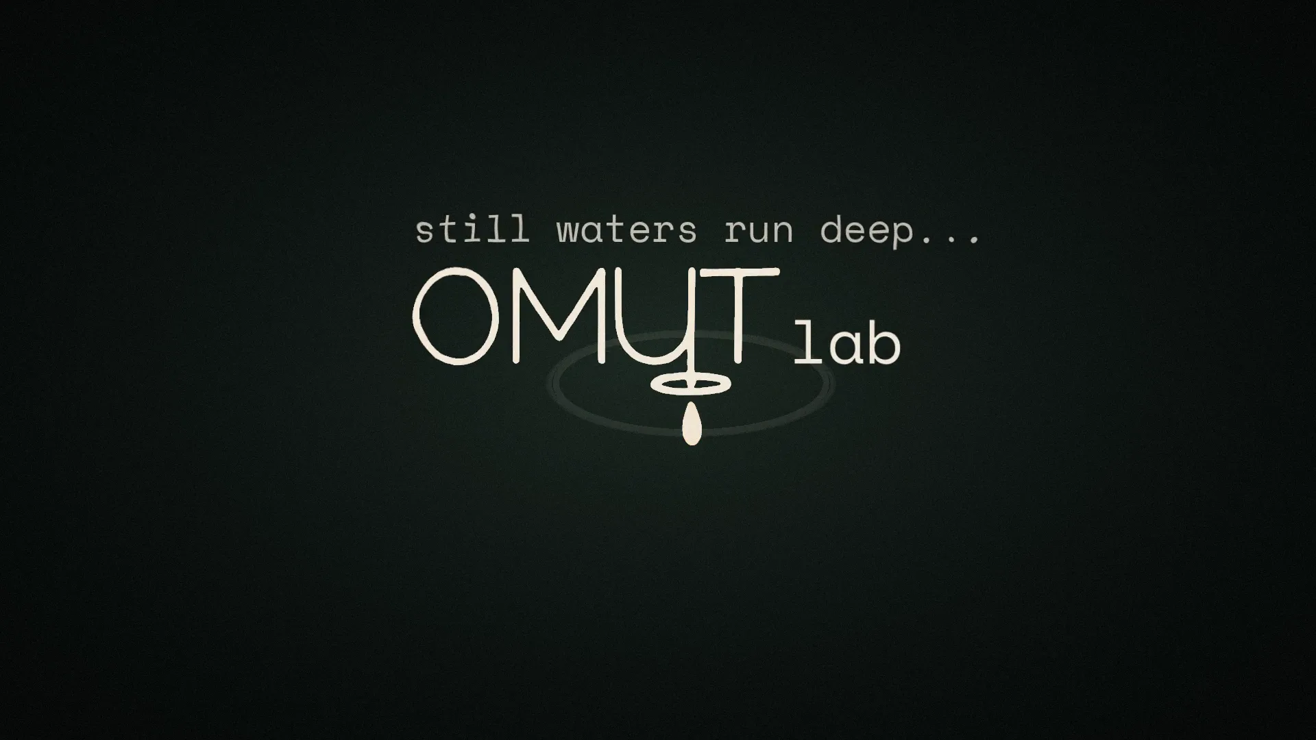Знак OMUTlab: «still waters run deep…» и капля под буквой У